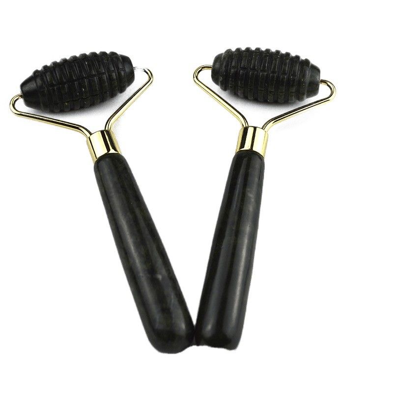 Gepersonaliseerd logo beschikbaard Spikey Natural Xiuyan Jade Facial Guasha Roller Face Massager voor huidmassage Gua Sha schoonheidsinstrumenten voor vrouw