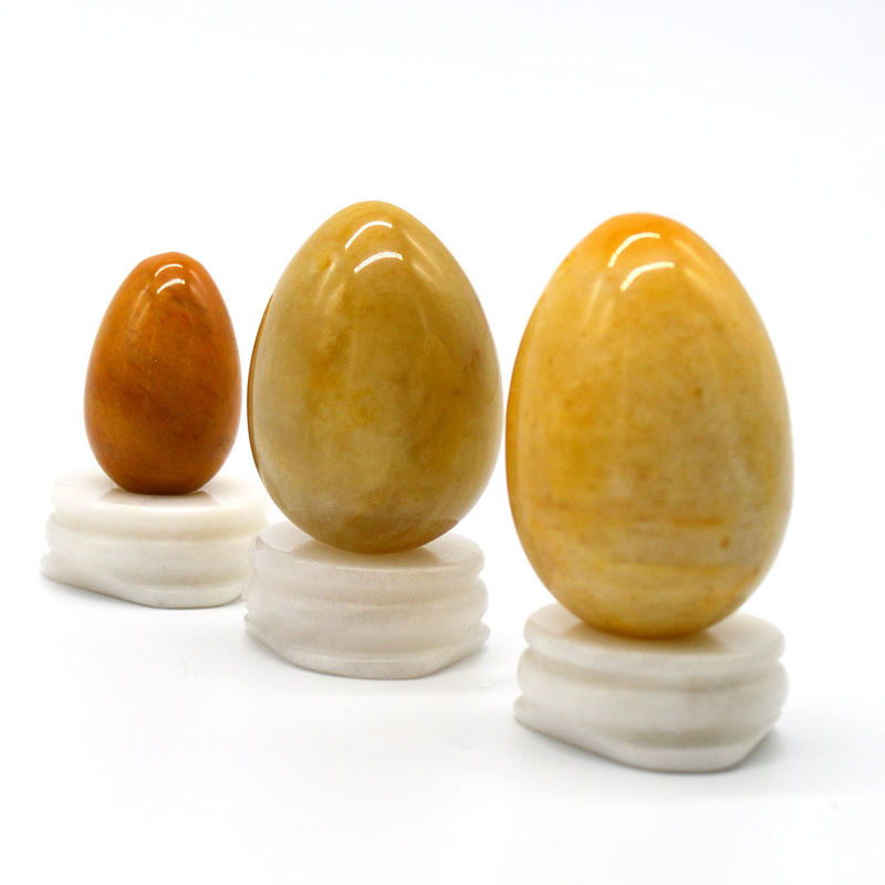 Vaginale strekking met natuurlijke gele jade eieren Kegel oefenmiddel 45*30/40x30/x20mm