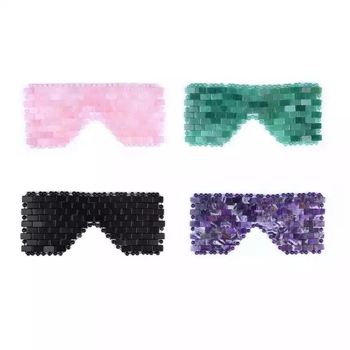 16*9cm Eco-vriendelijk natuurlijk Jade Gezichtsmasker en Rose Quartz Gezichtsmasker Beauty Essential Double Pack