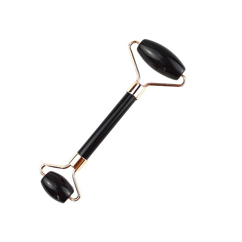 100% natuurlijke edelsteen Zwarte Obsidian Gezicht Jade Guasha Roller Massager Gua Sha Gezicht Massage Schoonheid Tools Huidverzorging Tools