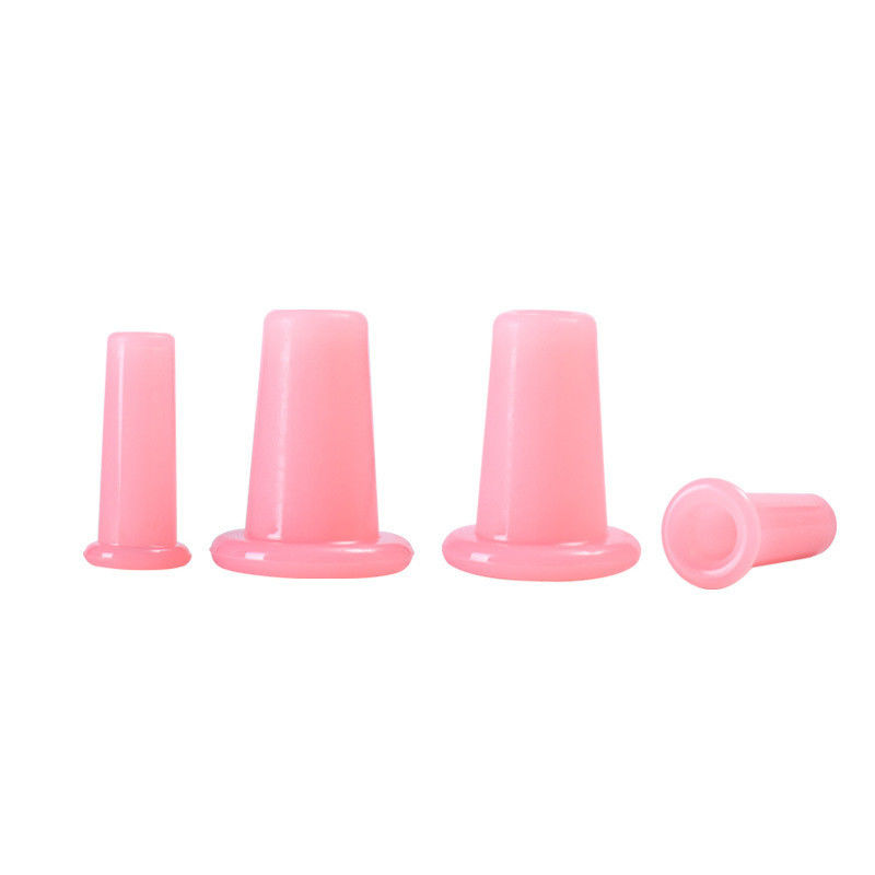 100% huishoudelijke siliconen Cupping Guasha schoonheidssalon exclusieve multi kleur Vier stukken set Gezicht Gua Sha Cupping voor de zorg