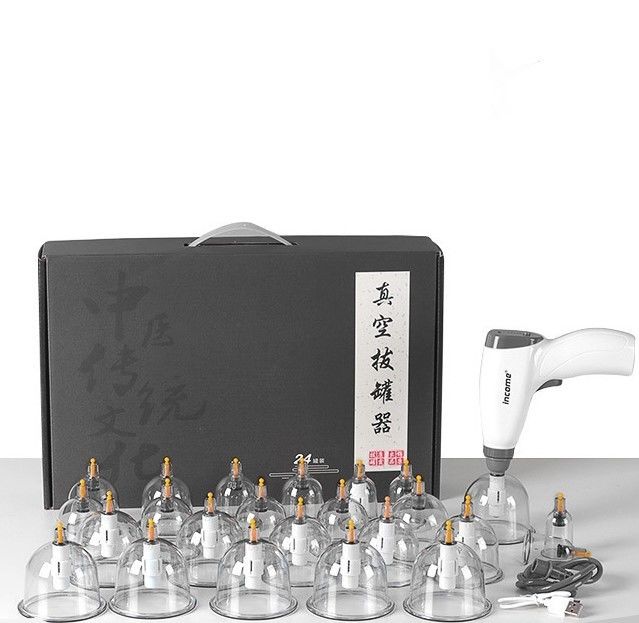 Massagetools Traditionele Chinese 24pcs bekers Anti cellulitis Elektrische Cupping Set Vacuum Gua Sha Cupping Therapie met Pump Gun Extension Tube