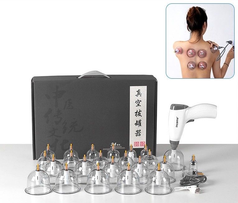 24 stuks set elektrische Guasha Cupping zuigmassageur voor lichaamsspiermassage meridianen behandeling ontspannen gereedschap
