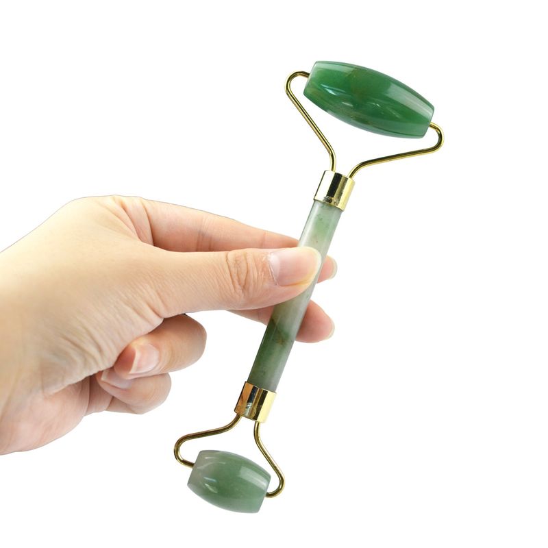 Gezichtsmassageapparatuur Groene Aventurine Gua Sha Jade Roller Steen Guasha Roller voor gezichtsmassage