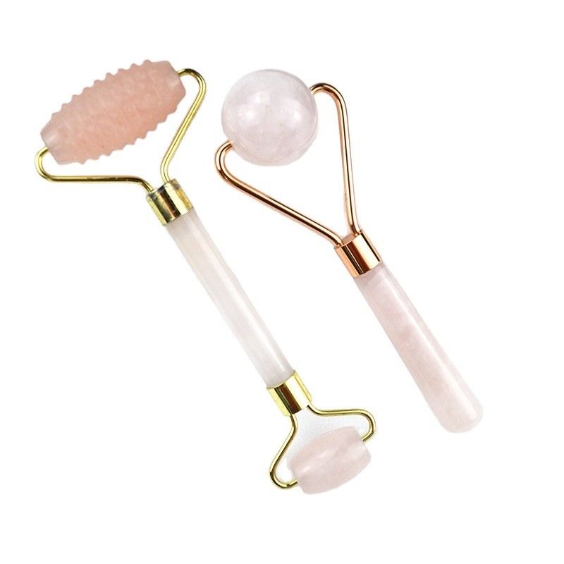 Spiermassage Gezichtsmassage 2024 Natuurlijke Roos Kwartz Jade Roller Gua Sha Tools met Custom Logo