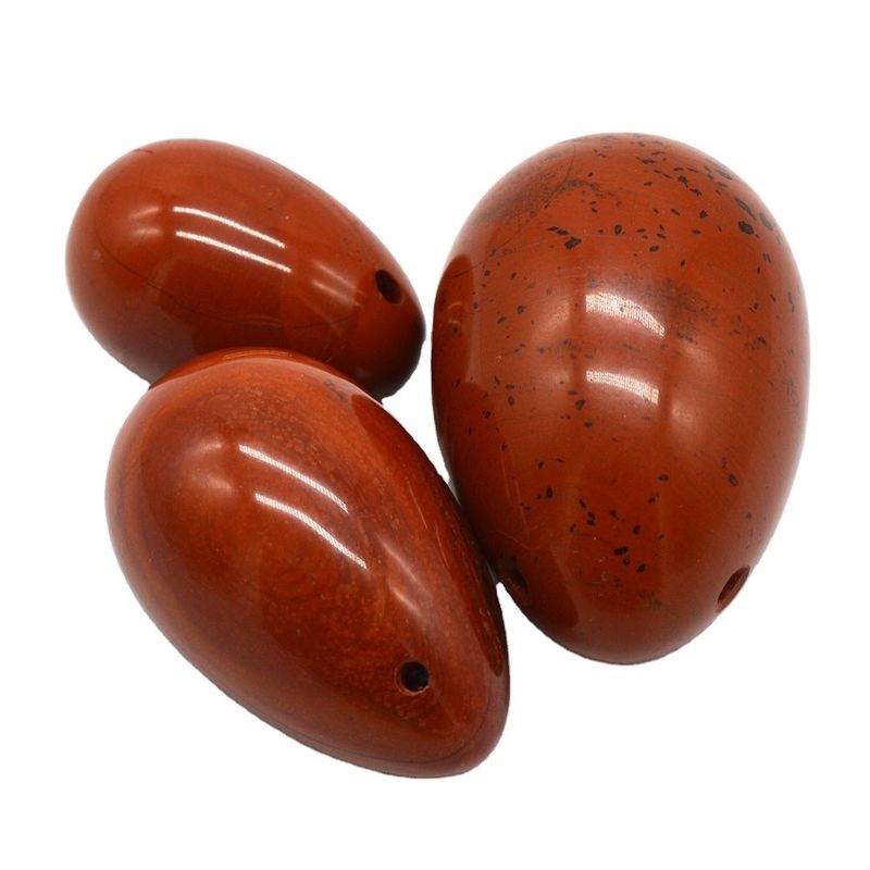 Rode jaspis gesneden gegraveerde jade eieren natuurlijke Yoni eieren set voor de fysiologische gezondheid van vrouwen OEM goedgekeurd