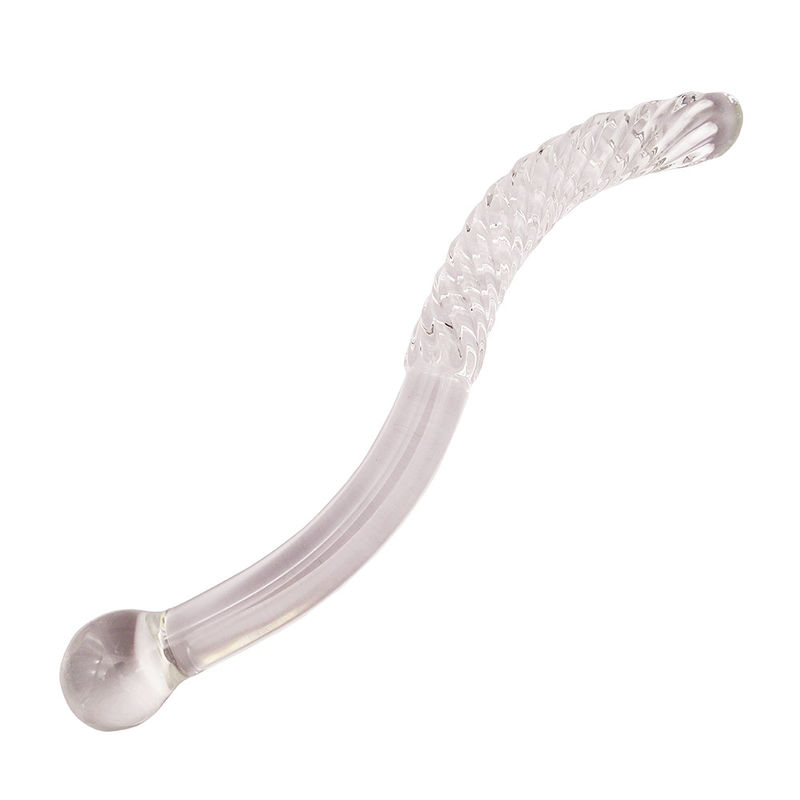 Gesneden techniek 250 mm kristalglas dildo massagestok voor vrouwen Yoni wand stick Feng Shui stijl aangepast logo
