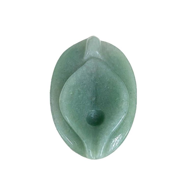 Jade Vagina Carving Craft Groen Natuurlijke Genezing Fluoriet Spiritualiteit Reiki Vrouwen Bloem Figuur voor Producten