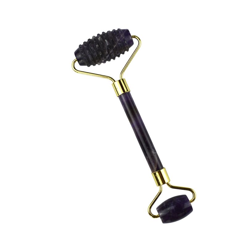 Gezichtsmassageapparatuur 2024 Amethyst Gezichtsjade Roller 100% Natuurlijke Kristallen Massager Voor Huid Oog Nek Schoonheidstools