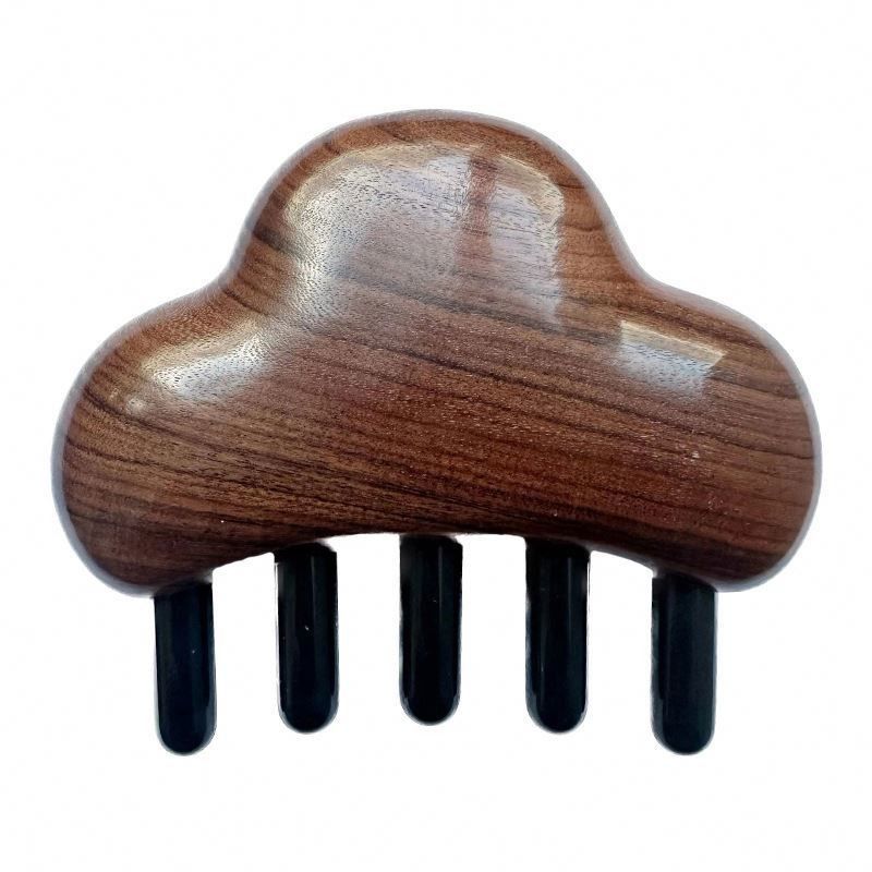Lichaamsmassage en haargroei Rozenhout Massage Kam voor het hoofd Gua Sha 8.5*7.5*2.3cm