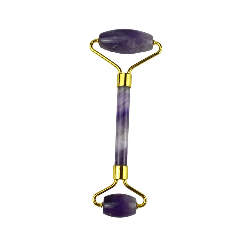 Natuurlijke gesneden gezicht Guasha Massage Amethyst Gezichtsroller Gua Sha voor Gezicht Oog Nek Lichaam Op maat gemaakt Logo beschikbaar