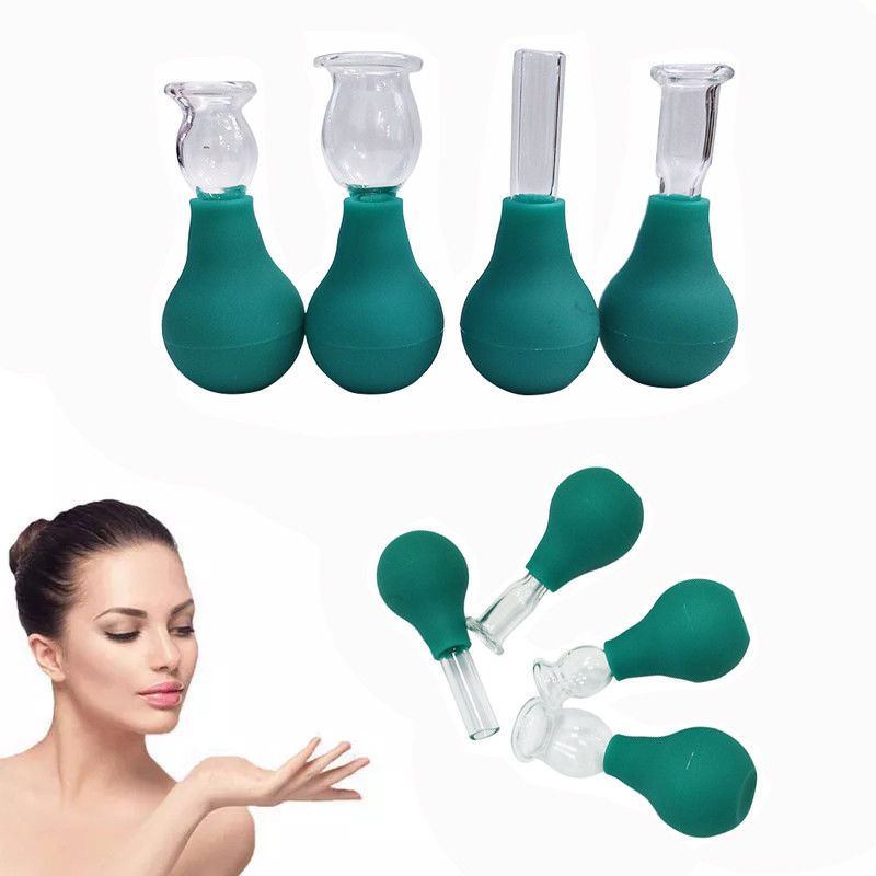 Oog PVC glas Mini Cupping Set 4 stukjes Massage Vacuum Zuig voor lichaam Gezicht Massager