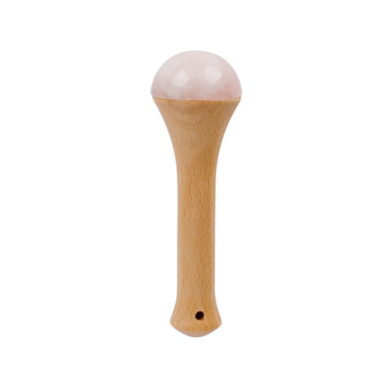 Lichaamsmassageapparaat Houten handvat Rozenkwarts voor Meridian Dredging en Gua Sha Relaxation Massage