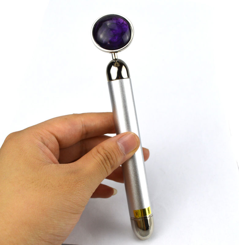 Gepersonaliseerd Logo Natuurlijke Amethyst Acupressure Gua Sha Beauty Stick Massage Therapy Tool voor volledige lichaam ontspannende massage