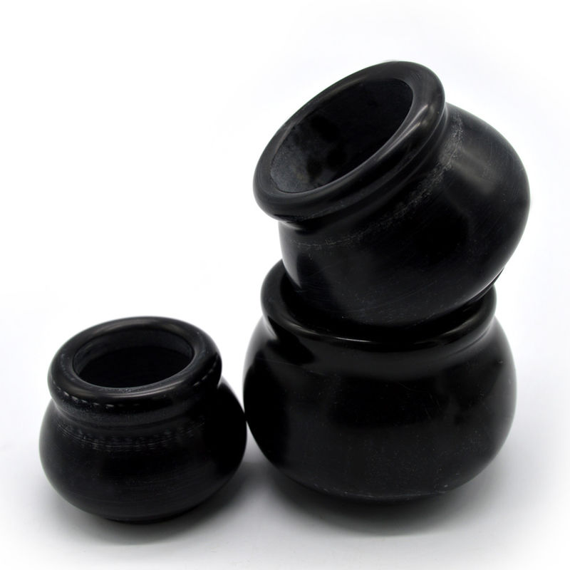 Eigenschappen Chinese geneeskunde Apparaat Acupunctuur Vacuüm Vuur Cupping Hijama Cups Sets Bian Stone Zwart