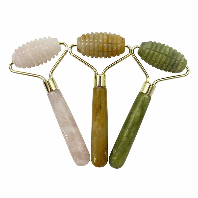 Gezichtmassage met een enkel hoofd met spikes Jade Roller voor anti-aging Face Beauty met 100% natuurlijke Jade Stone en aangepast logo