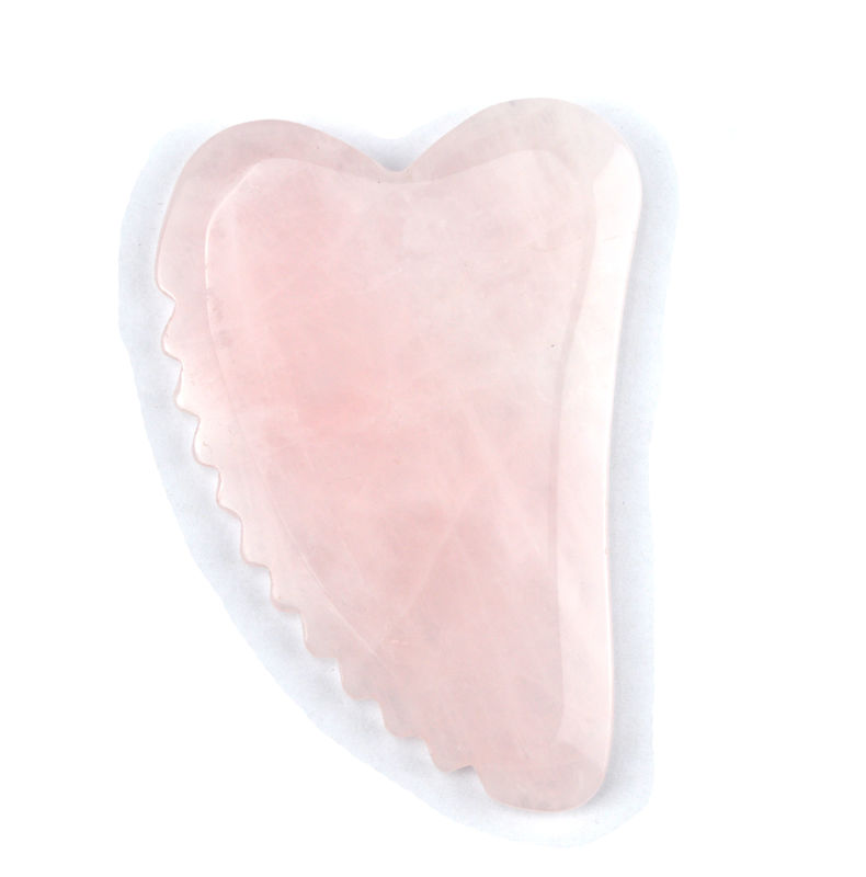 Handheld Custom Shape Rose Quartz Gua Sha Board Het must-have gezichtsmassage hulpmiddel