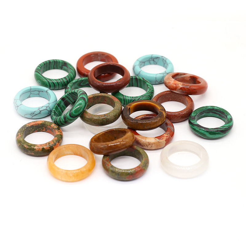 Unieke Feng Shui natuurstenen ringen gepolijst Turquoise Tiger Eye Sodalite Blauw zand geweldig voor vrouwen sieraden collectie