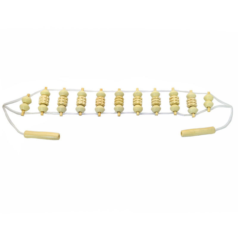 Volledige lichaamspijnverlichting Trigger Point Handgemaakte houten rugmassage Gua Sha Roller Tool met houten massageroller en touw