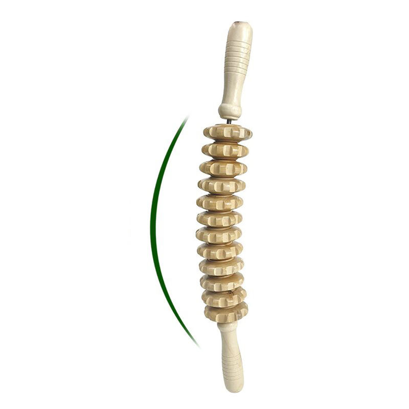 L 44cm Anti cellulitis Hout therapie Massage rolhulpmiddelen voor spierrelaxatie en pijnverlichting