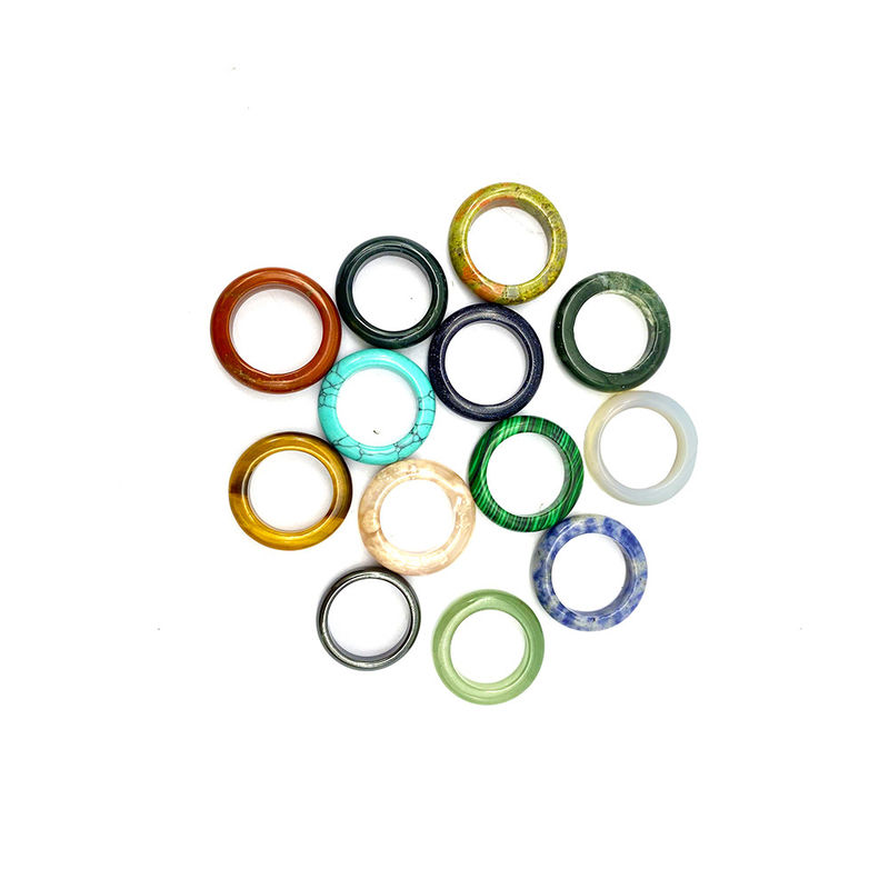Natuurlijke ontwerp Jade Ring Edelsteen Agate Groen Aventurine Turquoise Topaz Jade Draagbare Ringen Etc Thema Feng Shui