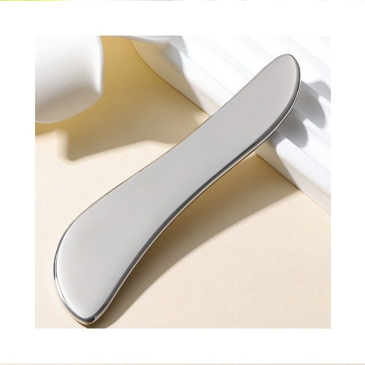 Roestvrij staal Gua Sha Plate 304 Metalen S-vormige gezicht en lichaam massage Zilver 205 * 47 * 4,5 mm