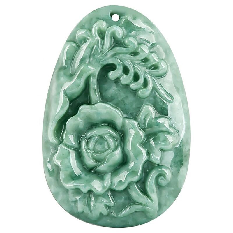 Jadeit Pioen Bloem Magpie Hanger Jade Sweater Ketting Verbazingwekkende kunst Verzamelstuk Voor mannen en vrouwen