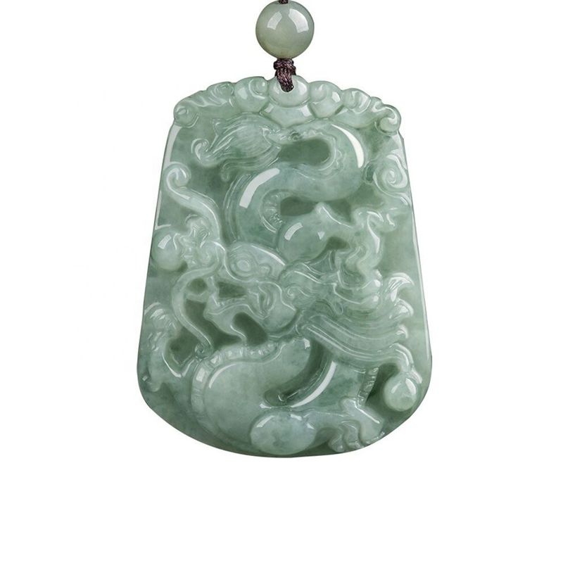 Unieke design hanger halsketting met Chinese traditionele handgemaakte Jade Vliegende Lucky Dragon Jadeite
