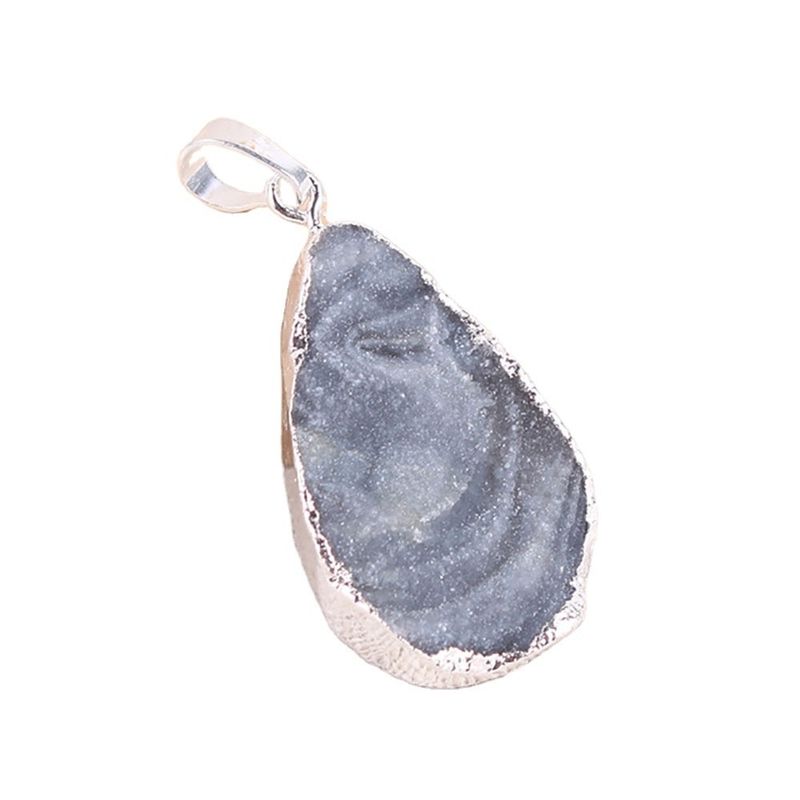 Kunst Collectieve Agate Slice Hanger Zilver/Goud Geplatte Rand Feng Shui Thema Uniek Ontwerp Handgemaakt