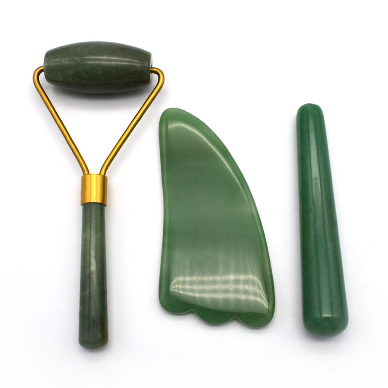 Groene Aventurine Massage Jade Face Roller Set voor gezichts- nek- en oogmassage Voordelen