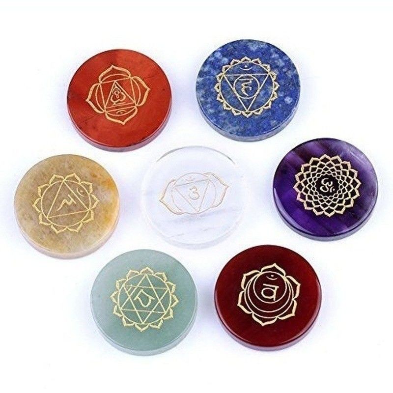 Kleurrijke energie steen set voor Feng Shui Home Decoration Zeven Chakra's Kristal Agate Stones in natuurlijke stijl