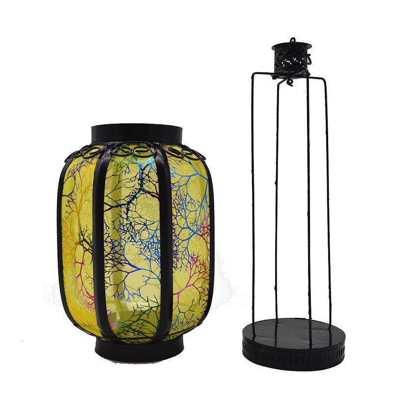 Gele Chinese Product Lantern 26cm Lengte Diameter 13cm Metaal IJzer Ideaal voor festivals