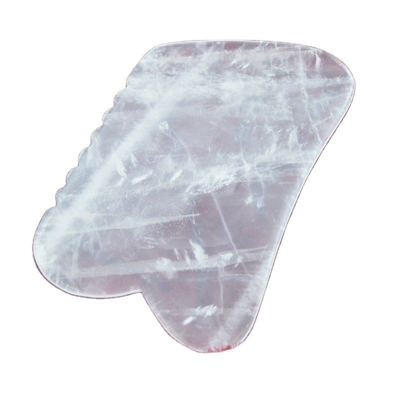 Duidelijke Quartz Gua Sha Schraapplaat voor gezichtshals Volle lichaamshuid Massage Spiermassage Functionaliteit