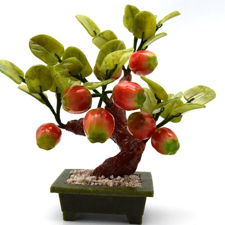 Engraving techniek populaire Chinese handgemaakte kristallen bomen kristallen appelboom jade bloemen boom