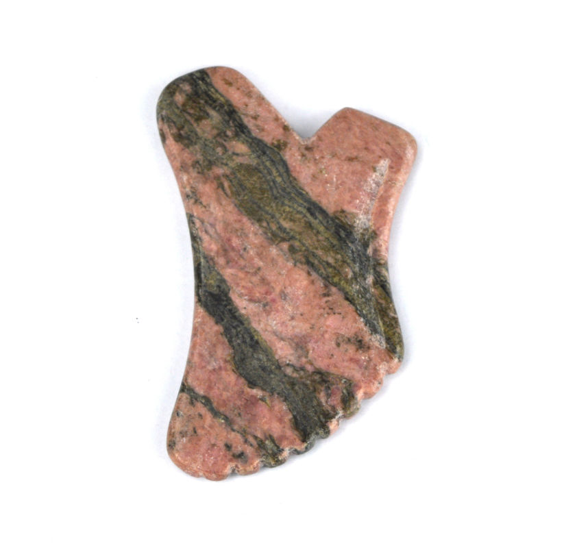 Natuurlijke Rhodonite Gua Sha Massage Tool voor het strakken van de huid en het bevorderen van gezichts schoonheid