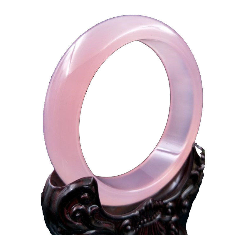 Kunstcollectieve roze hibiscus armband Natuurlijke violette jade armband A-klasse jade sieraden armband vrouwen