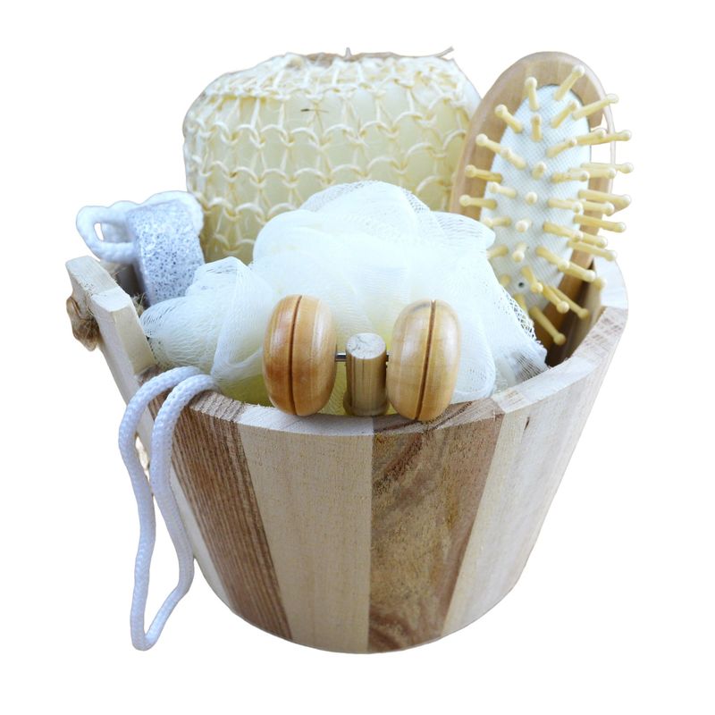 Lichaamsmassager set vat bad vijf stukken met puimsteen gezichtsmassager shampoo kam toilet spons en douche pouf