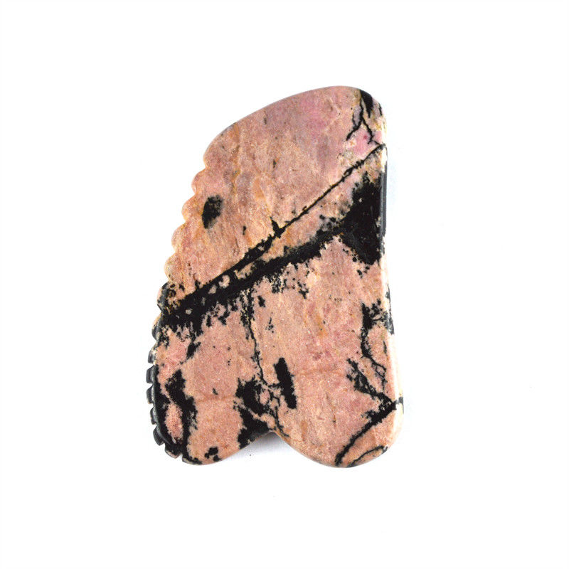 Lichaamsmassageapparatuur Natuurlijke Rhodonite Steen Gua Sha Schraapplaat voor gezichtsverzorging en diepe weefselmassage