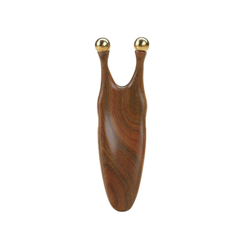 Puur koperen sandelhout Gua Sha massagetool voor gezichts- en oogaccu-puntstimulatie