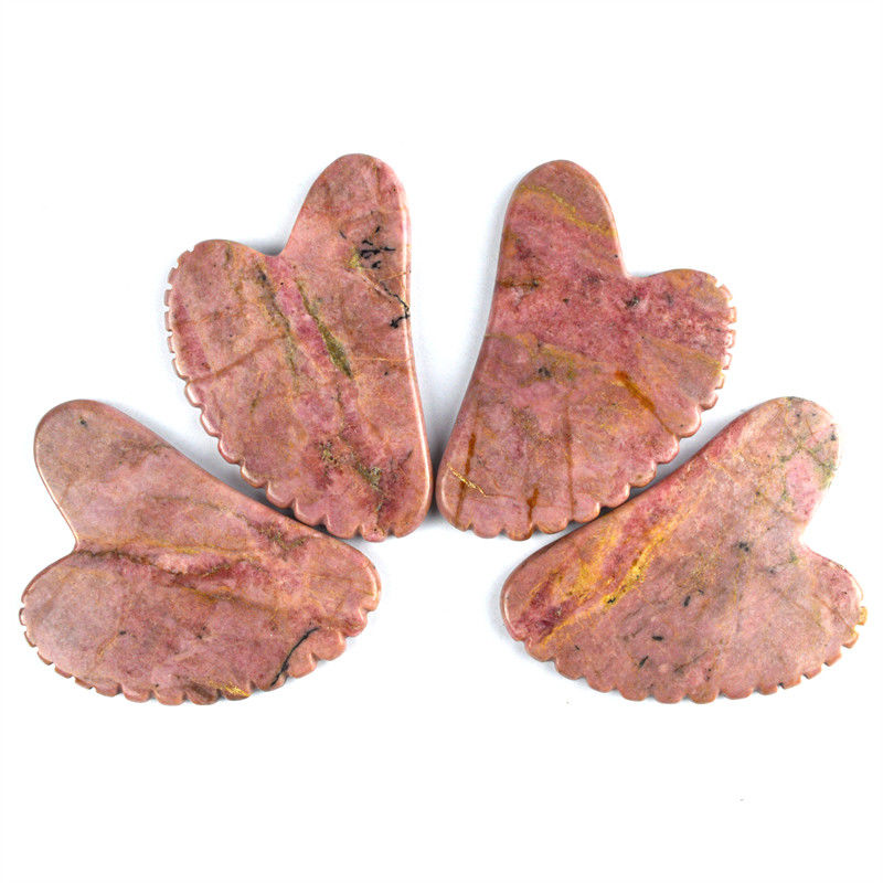 Lichaamsspieren Natuurlijke hartvorm Rhodonietsteen Gua Sha Schraapplank Tanden Guasha Steen Gezicht Schoonheid Massage Tool Huidverzorging