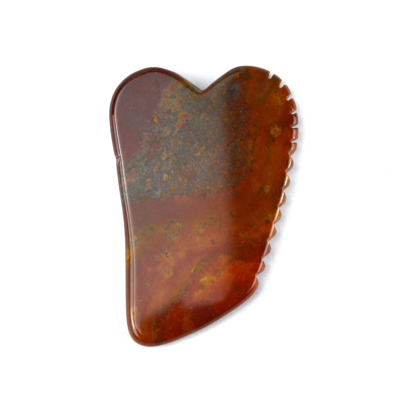 Spiermassagefunctie 2024 Warm Natuurlijk Rood Mookait Jasper Gua Sha Massager Custom Logo Huidverzorging Anti Aging Genezende Steen Schrapen Massage Hulpmiddelen