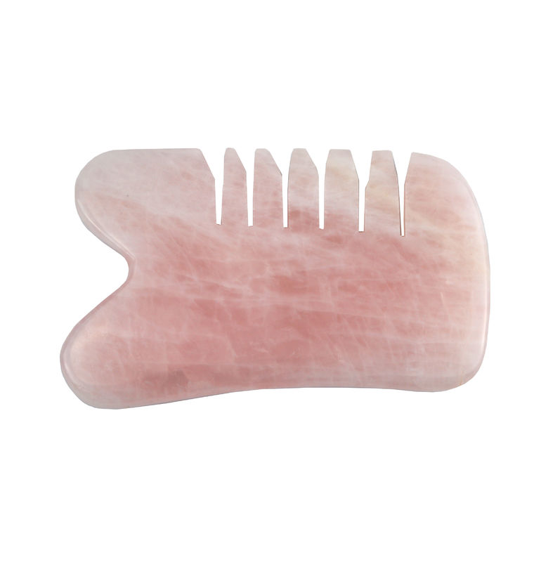 Hoofdmassage Rozenkwarts Gua Sha Scalp Kam Gereedschap voor zelf huidverzorging Spa Gezichtslifting