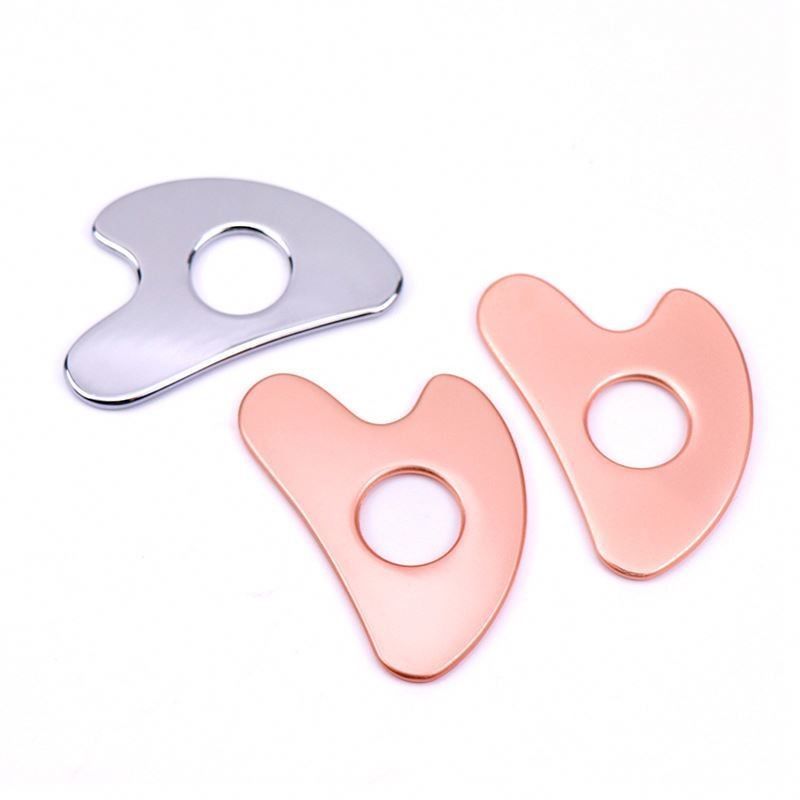 Roestvrij staal Hartvormig Holle Gua Sha Board Metalen gezichtsschone gereedschap voor het volledige lichaamsmassagegebied en OEM / ODM