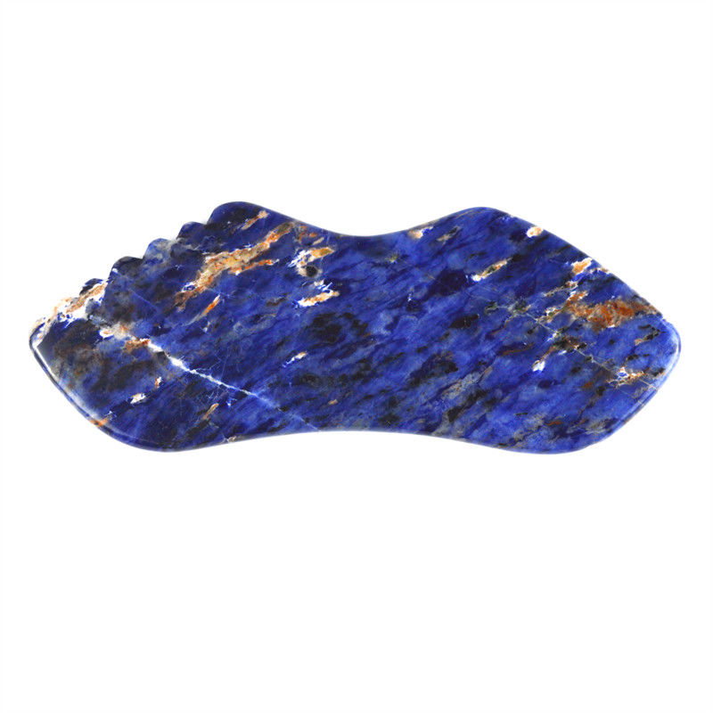 2024 Trend Lip Shape Blue Sodalite Stone Gua Sha Scraping Massager voor gezichtshuid Schoonheid binnen Body Massage Equipment