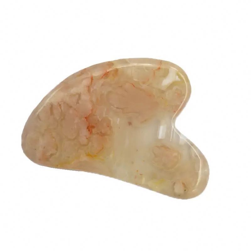 Cherry Blossom Agate Hartvorm Gua Sha Board Huidverzorgingsmassage Tool voor Infrarood Fysiotherapie