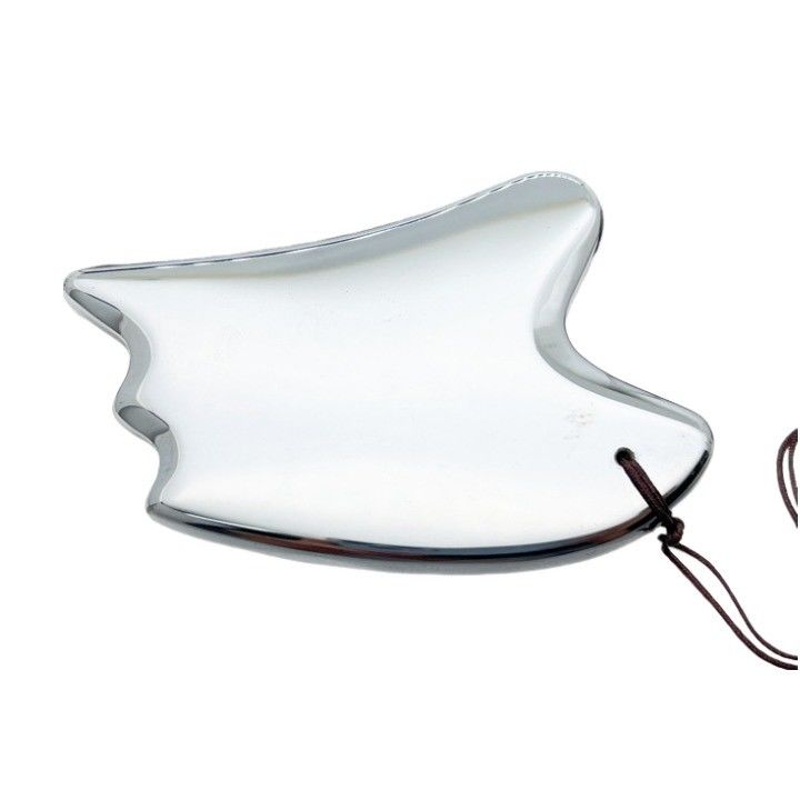 Natural Board Terahertz Gua Sha Gezichtsmassage Tool Zilveren hartvorm Massager voor schrapen en Trigger Point behandeling