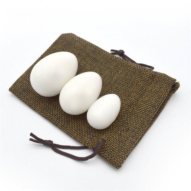 Lichaam 45*30mm Wit Jade Yoni Eggs Set Stretching Vaginal Muscles en Healing Stones voor Kegel-oefening