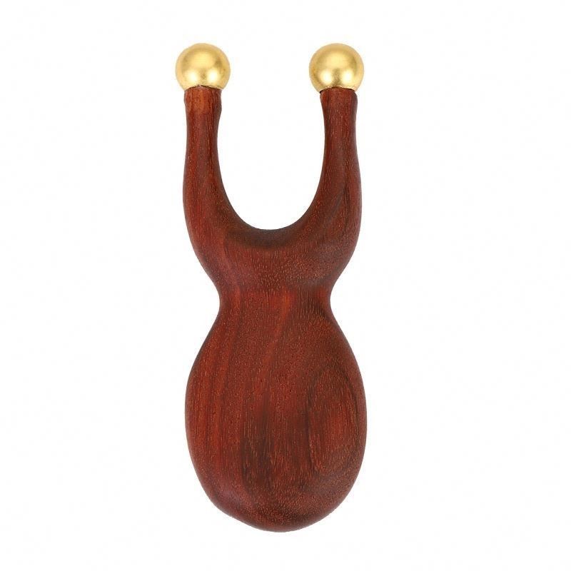 ISO9001 gecertificeerd Messing oogmassage gereedschap voor neusbrug Sandelhout Gezicht Gua Sha Massage Comb 95 * 38mm Grootte