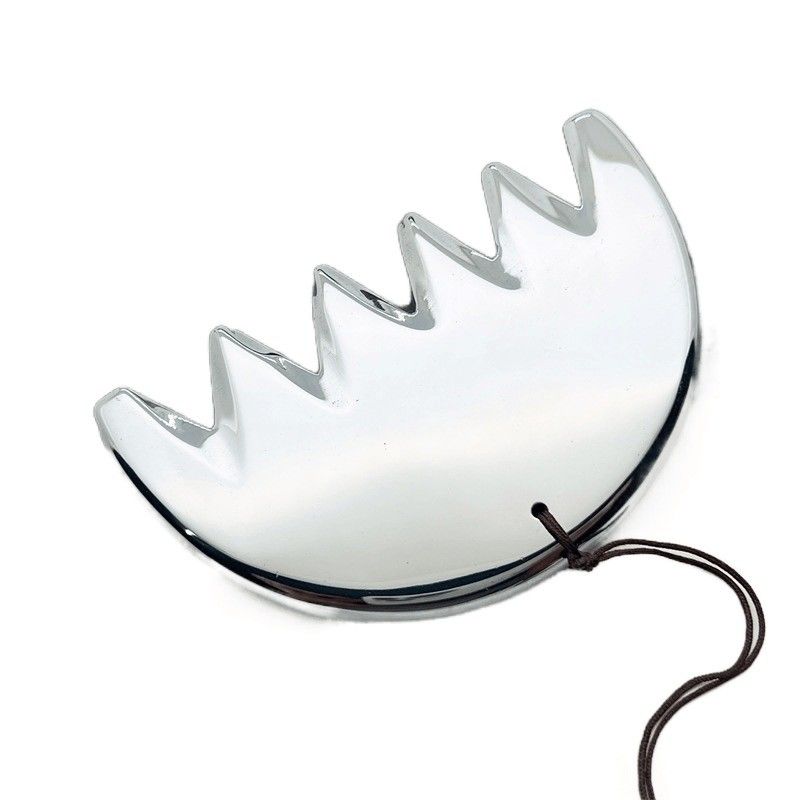 Lichaamsmassage Zilver Zes-tanden Terahertz Gua Sha Board Scalp Comb Guasha Energy Stone Head Massager Health Care Salon Beauty Tool