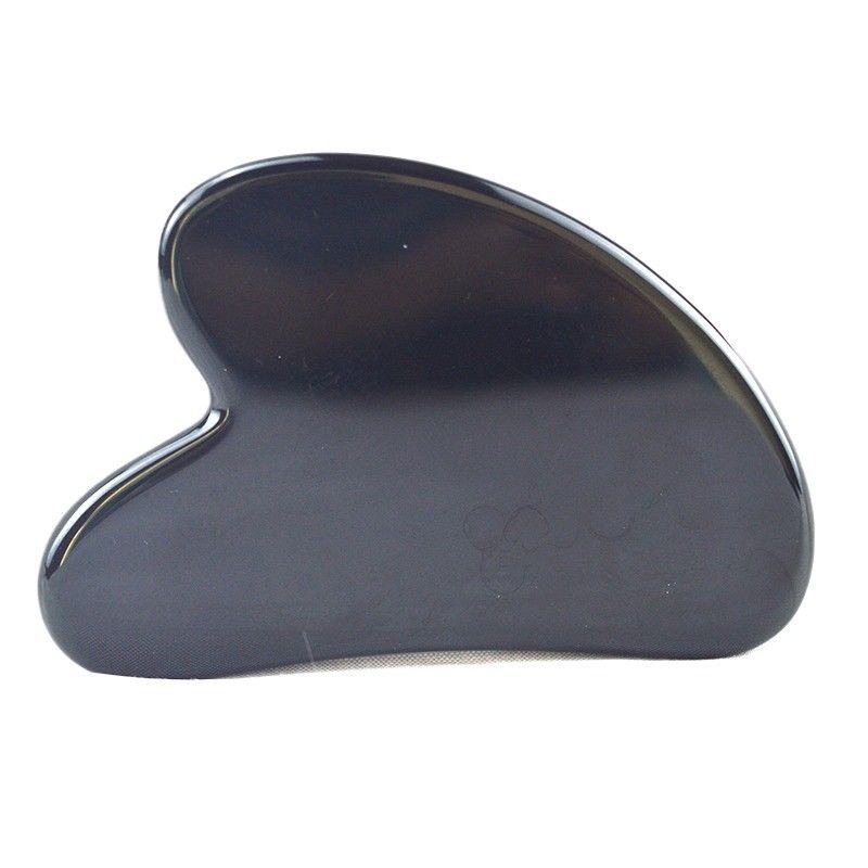 Hartvorm Zwarte Obsidian Guasha 100% Natuur Jade Board Gua Sha Schrapen Massage Tool Customized Logo voor aanpassing
